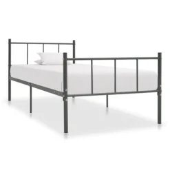 Cadre De Lit Gris Métal 90 X 200 Cm 3