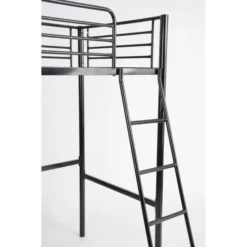 Lit Mezzanine Enfant LEIJONA Avec Sommier - Style Contemporain - En Tubes D'acier Laqués époxy Noir - L 200 X P 98 Cm -Repose Lit Soldes Boutique finlandek lit mezzanine enfant leijona avec sommier style contemporain en tubes d acier laques epoxy noir l 200 x p 98 cm 6957862603099 453458