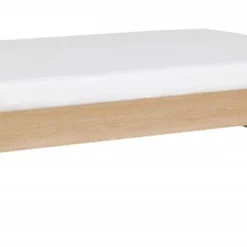 Lit 140x200 Cm Bois Blanc Et Chêne Clair Nomade