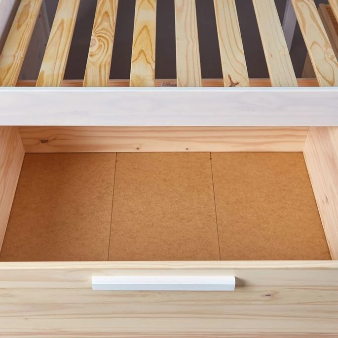 Lit 2 Tiroirs Pin Massif Blanc Et Clair Pipou 9 Lit 2 Tiroirs Pin Massif Blanc Et Clair Pipou – Image 7