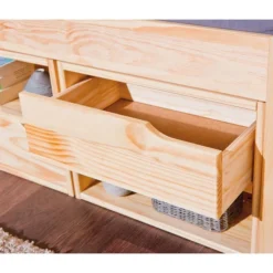 Lit 3 Tiroirs 2 Niches Pin Massif Clair Mura 90x200 Cm -Repose Lit Soldes Boutique lit 3 tiroirs 2 niches pin massif clair farum 4010340346207 402404