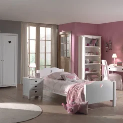 Lit 90x200 Cm Bois Laqué Blanc Cœur 12 Lit 90x200 Cm Bois Laqué Blanc Cœur -Repose Lit Soldes Boutique lit 90x200 cm bois laque blanc c ur 5420070214001 219274