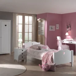 Lit 90x200 Cm Bois Laqué Blanc Cœur 10 Lit 90x200 Cm Bois Laqué Blanc Cœur -Repose Lit Soldes Boutique lit 90x200 cm bois laque blanc c ur 5420070214001 690996