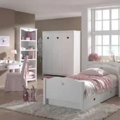 Lit 90x200 Cm Bois Laqué Blanc Cœur 13 Lit 90x200 Cm Bois Laqué Blanc Cœur -Repose Lit Soldes Boutique lit 90x200 cm bois laque blanc c ur 5420070214001 690998