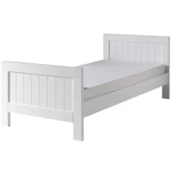 Lit 90x200 Cm Bois Laqué Blanc Lewis