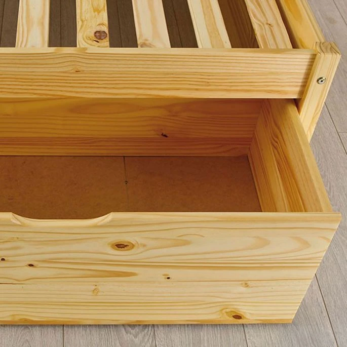 Lit à Tiroirs Pin Massif Clair Laura 90x200 Cm 5 Lit à Tiroirs Pin Massif Clair Laura 90x200 Cm – Image 3