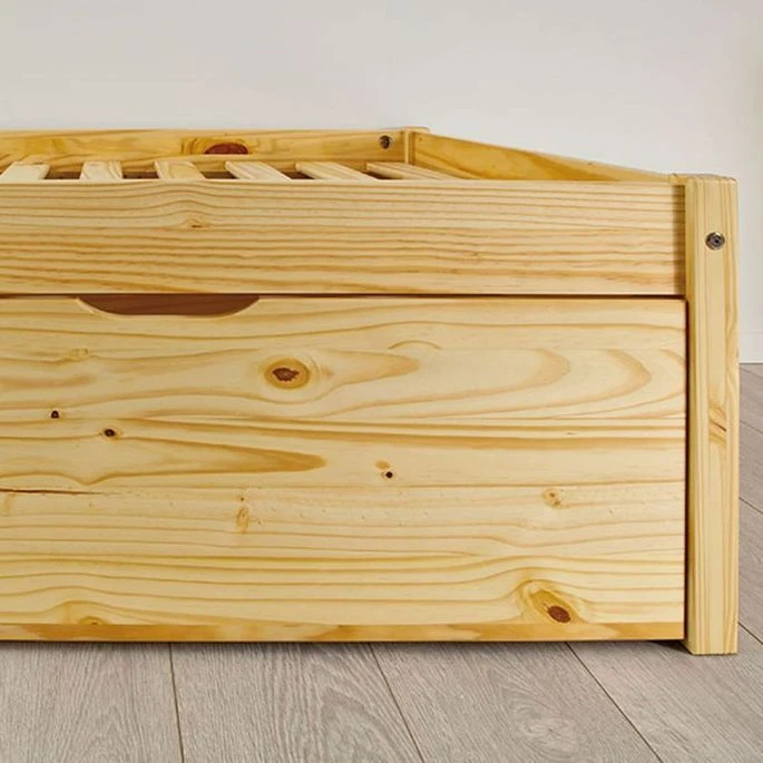 Lit à Tiroirs Pin Massif Clair Laura 90x200 Cm 6 Lit à Tiroirs Pin Massif Clair Laura 90x200 Cm – Image 4