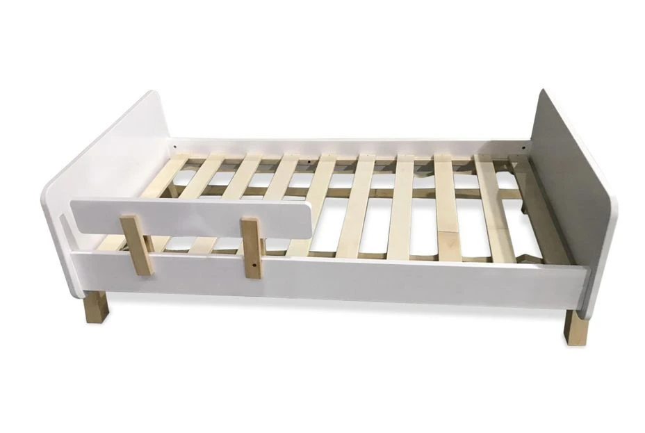 Lit Avec Rambarde Pin Massif Blanc Et Pieds Bois Clair Ybil 70x140 Cm 4 Lit Avec Rambarde Pin Massif Blanc Et Pieds Bois Clair Ybil 70x140 Cm – Image 2