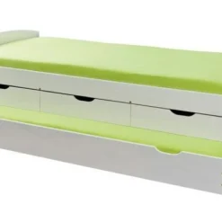 Lit Banquette 4 Tiroirs Pin Massif Blanc Zara 90x200 Cm