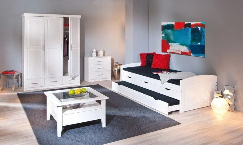 Lit Banquette 4 Tiroirs Pin Massif Blanc Zara 90x200 Cm 12 Lit Banquette 4 Tiroirs Pin Massif Blanc Zara 90x200 Cm – Image 10