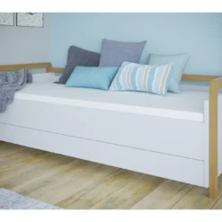 Lit Banquette Scandinave Avec Tiroirs Blanc Et Bois De Chêne Vernis Vanika 80x180 Cm -Repose Lit Soldes Boutique lit banquette scandinave avec tiroirs blanc et bois de chene vernis vanika 80x180 cm 3666722167529 1232936