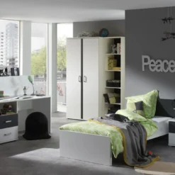 Lit Blanc Et Gris Kuzo 90 -Repose Lit Soldes Boutique lit blanc et gris kuzo 90 5420070209892 92691