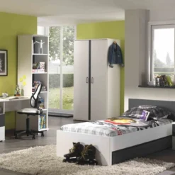 Lit Blanc Et Gris Kuzo 90 -Repose Lit Soldes Boutique lit blanc et gris kuzo 90 5420070209892 92692