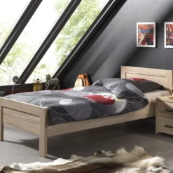 Lit Bois Chêne Clair Aline 90x200 Cm -Repose Lit Soldes Boutique lit bois chene clair aline 90x200 cm 5420070206402 689452