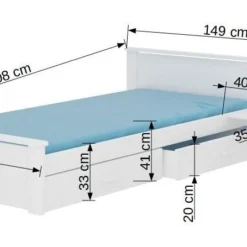 Lit Bois Pin Blanc 90x200 Cm Avec 1 Chevet Et 2 Tiroirs De Rangement Lydia -Repose Lit Soldes Boutique lit bois pin blanc 90x200 cm avec 1 chevet et 2 tiroirs de rangement lydia 3666722947558 1508877