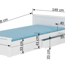 Lit Bois Pin Blanc Et Bois Gris Graphite 90x200 Cm Avec 1 Chevet Et 2 Tiroirs De Rangement Lydia -Repose Lit Soldes Boutique lit bois pin blanc et bois gris graphite 90x200 cm avec 1 chevet et 2 tiroirs de rangement lydia 3666722947121 1508902