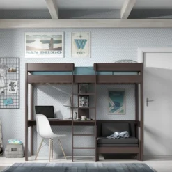 Lit Combiné Avec Fauteuil Pin Massif Taupe Pino 90x200 Cm -Repose Lit Soldes Boutique lit combine avec fauteuil pin massif taupe pino 90x200 cm 5420070214544 269455