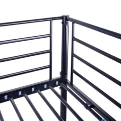 Lit Double Mezzanine En Métal Noir Optak 140x190 Cm -Repose Lit Soldes Boutique lit double mezzanine en metal noir optak 140x190 cm 3666722910637 453454