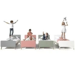 Lit Enfant 90x200 Cm Avec Sommier Bois Gris Satiné Funy -Repose Lit Soldes Boutique lit enfant 90x200 cm avec sommier bois gris satine funy 5420070232470 692239