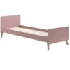 Lit Enfant 90x200 Cm Avec Sommier Bois Terre Rose Satiné Funy
