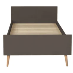 Lit Enfant 90x200 Cm Bois Laqué Marron Et Hêtre Clair Cosy
