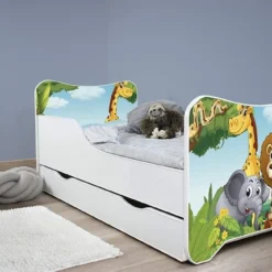 Lit Enfant à Tiroir Et Matelas 70x140 Cm Africa 13 Lit Enfant à Tiroir Et Matelas 70x140 Cm Africa -Repose Lit Soldes Boutique lit enfant a tiroir africa melamine blanc 70x140 cm 5902533410064 569620