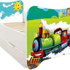 Lit Enfant à Tiroir Et Matelas 70x140 Cm Choo Choo -Repose Lit Soldes Boutique lit enfant a tiroir et matelas 70x140 cm choo choo 5902533410071 569626