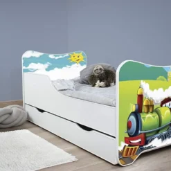Lit Enfant à Tiroir Et Matelas 70x140 Cm Choo Choo -Repose Lit Soldes Boutique lit enfant a tiroir et matelas 70x140 cm choo choo 5902533410071 569629