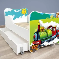 Lit Enfant à Tiroir Et Matelas 70x140 Cm Choo Choo -Repose Lit Soldes Boutique lit enfant a tiroir et matelas 70x140 cm choo choo 5902533410071 569630