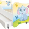 Lit Enfant à Tiroir Et Matelas 70x140 Cm Elephanteau