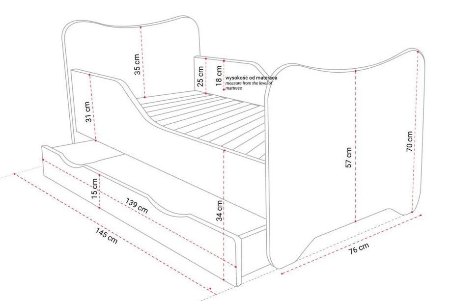 Lit Enfant à Tiroir Et Matelas 70x140 Cm Elf 6 Lit Enfant à Tiroir Et Matelas 70x140 Cm Elf – Image 4