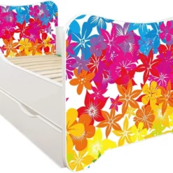 Lit Enfant à Tiroir Et Matelas 70x140 Cm Fleurs -Repose Lit Soldes Boutique lit enfant a tiroir et matelas 70x140 cm fleurs 5902533410330 569597