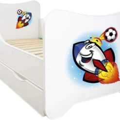 Lit Enfant à Tiroir Et Matelas 70x140 Cm Fusée -Repose Lit Soldes Boutique lit enfant a tiroir et matelas 70x140 cm fusee 5902533410262 569793