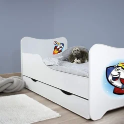 Lit Enfant à Tiroir Et Matelas 70x140 Cm Fusée -Repose Lit Soldes Boutique lit enfant a tiroir et matelas 70x140 cm fusee 5902533410262 569795