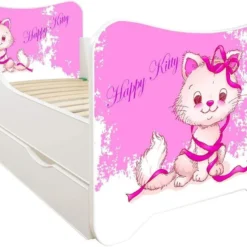 Lit Enfant à Tiroir Et Matelas 70x140 Cm Happy Kitty -Repose Lit Soldes Boutique lit enfant a tiroir et matelas 70x140 cm happy kitty 5902533410118 569833