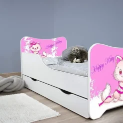 Lit Enfant à Tiroir Et Matelas 70x140 Cm Happy Kitty -Repose Lit Soldes Boutique lit enfant a tiroir et matelas 70x140 cm happy kitty 5902533410118 569836