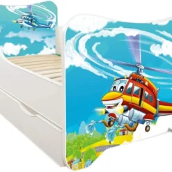 Lit Enfant à Tiroir Et Matelas 70x140 Cm Hélicoptère -Repose Lit Soldes Boutique lit enfant a tiroir et matelas 70x140 cm helicoptere 5902533410088 569649