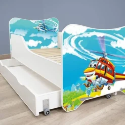 Lit Enfant à Tiroir Et Matelas 70x140 Cm Hélicoptère -Repose Lit Soldes Boutique lit enfant a tiroir et matelas 70x140 cm helicoptere 5902533410088 569652