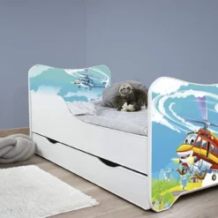 Lit Enfant à Tiroir Et Matelas 70x140 Cm Hélicoptère -Repose Lit Soldes Boutique lit enfant a tiroir et matelas 70x140 cm helicoptere 5902533410088 569653