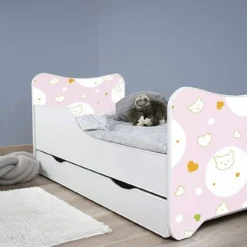 Lit Enfant à Tiroir Et Matelas 70x140 Cm Kitty -Repose Lit Soldes Boutique lit enfant a tiroir et matelas 70x140 cm kitty 5902533410132 569823
