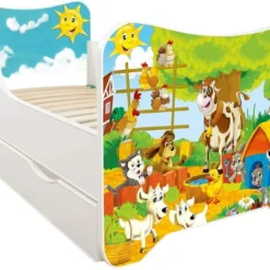 Lit Enfant à Tiroir Et Matelas 70x140 Cm La Ferme -Repose Lit Soldes Boutique lit enfant a tiroir et matelas 70x140 cm la ferme 5902533410095 569656