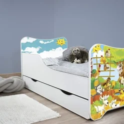 Lit Enfant à Tiroir Et Matelas 70x140 Cm La Ferme -Repose Lit Soldes Boutique lit enfant a tiroir et matelas 70x140 cm la ferme 5902533410095 569658