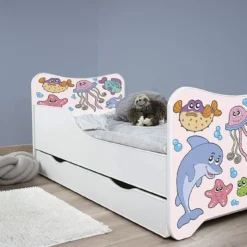 Lit Enfant à Tiroir Et Matelas 70x140 Cm Ocean -Repose Lit Soldes Boutique lit enfant a tiroir et matelas 70x140 cm ocean 5902533410323 569603