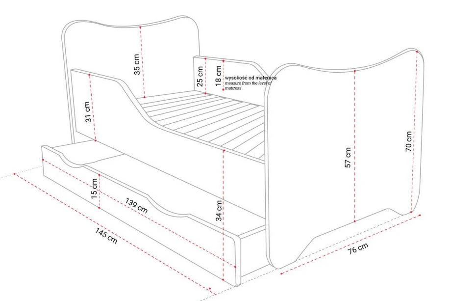Lit Enfant à Tiroir Et Matelas 70x140 Cm Petite Fée 4 Lit Enfant à Tiroir Et Matelas 70x140 Cm Petite Fée – Image 2