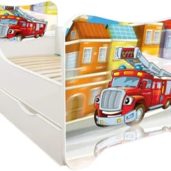 Lit Enfant à Tiroir Et Matelas 70x140 Cm Pompier -Repose Lit Soldes Boutique lit enfant a tiroir et matelas 70x140 cm pompier 5902533410279 569772