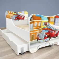 Lit Enfant à Tiroir Et Matelas 70x140 Cm Pompier -Repose Lit Soldes Boutique lit enfant a tiroir et matelas 70x140 cm pompier 5902533410279 569775