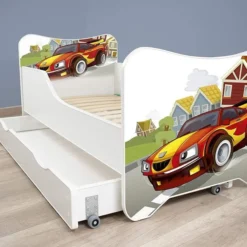 Lit Enfant à Tiroir Et Matelas 70x140 Cm Racing Car -Repose Lit Soldes Boutique lit enfant a tiroir et matelas 70x140 cm racing car 5902533410255 569801