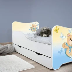 Lit Enfant à Tiroir Et Matelas 70x140 Cm Teddu Bear -Repose Lit Soldes Boutique lit enfant a tiroir et matelas 70x140 cm teddu bear 5902533410217 569676