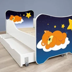 Lit Enfant à Tiroir Et Matelas 70x140 Cm Teddy Dort -Repose Lit Soldes Boutique lit enfant a tiroir et matelas 70x140 cm teddy dort 5902533410293 569645
