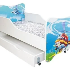 Lit Enfant à Tiroir Hélicoptère 80x160